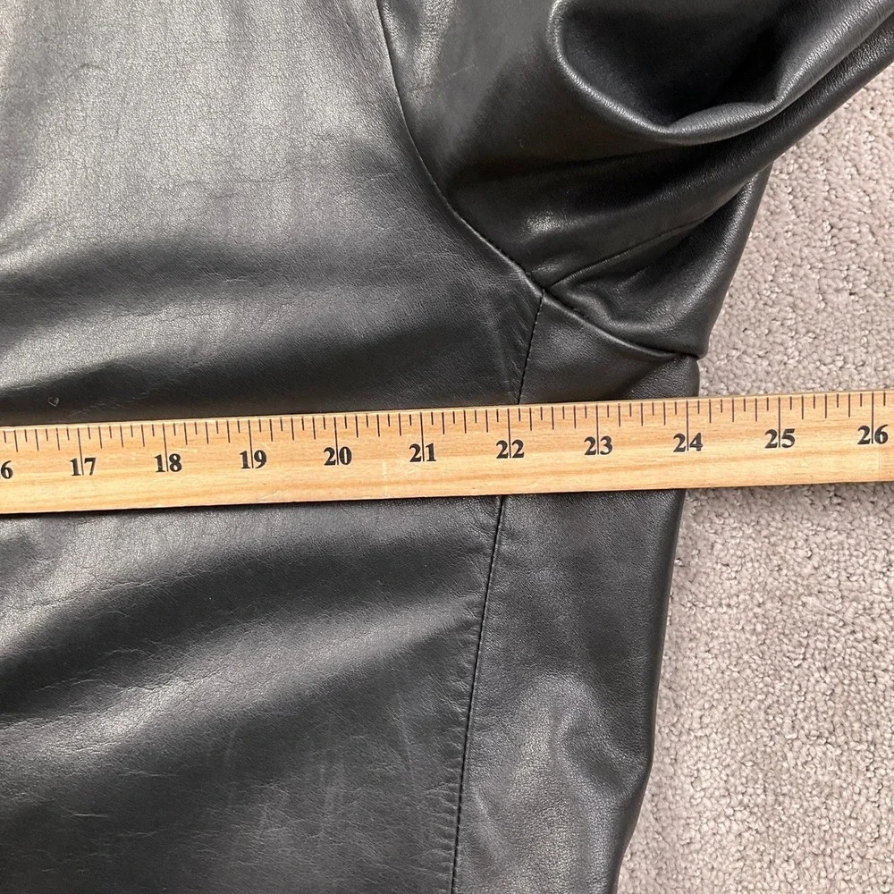 Banana Republic Leather Blazer Mens Large Black 3/2‎ Roll Button Classic Jacket